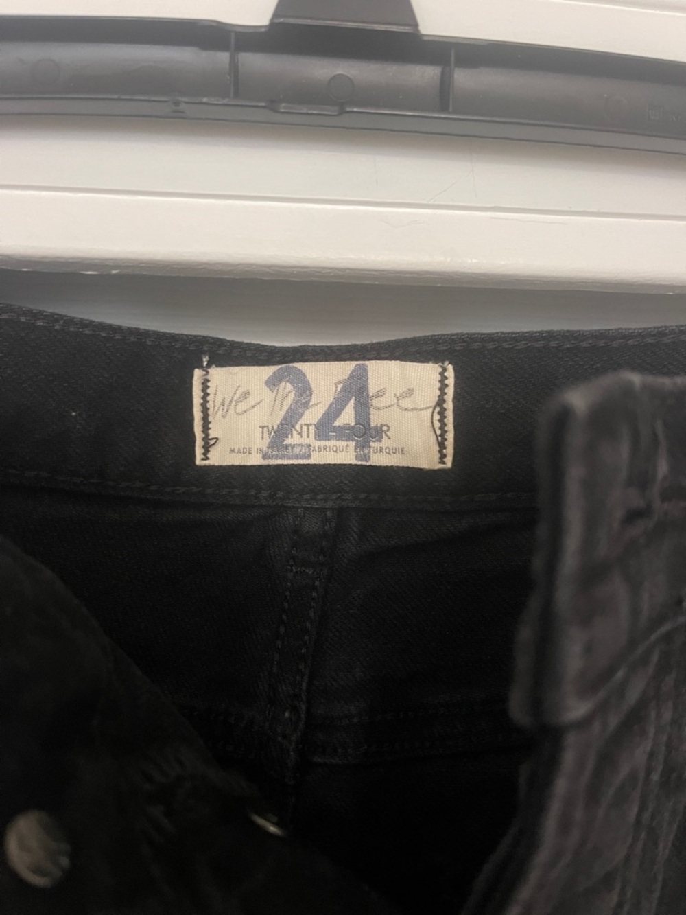 Free People Black Distressed Button-Fly Jeans - Picture 2 of 3